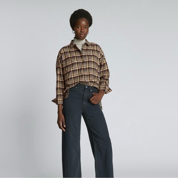 NWT EVERLANE The Boxy Flannel Shirt XS - Picture 1 of 12